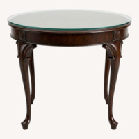 Dark Brown Wood Side Table