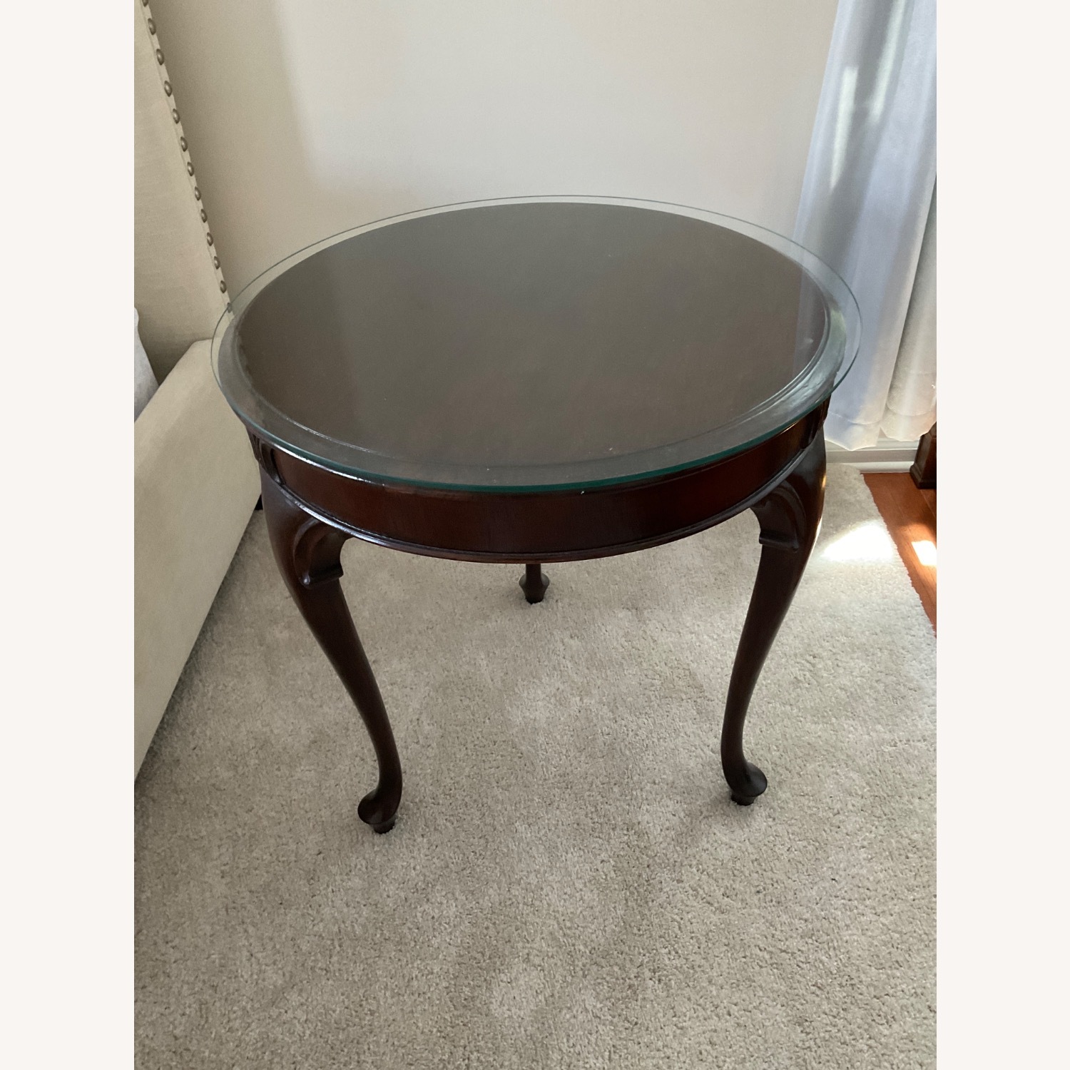 Dark Brown Wood Side Table - image-1