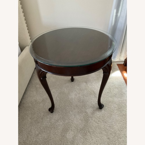 Used Dark Brown Wood Side Table for sale on AptDeco