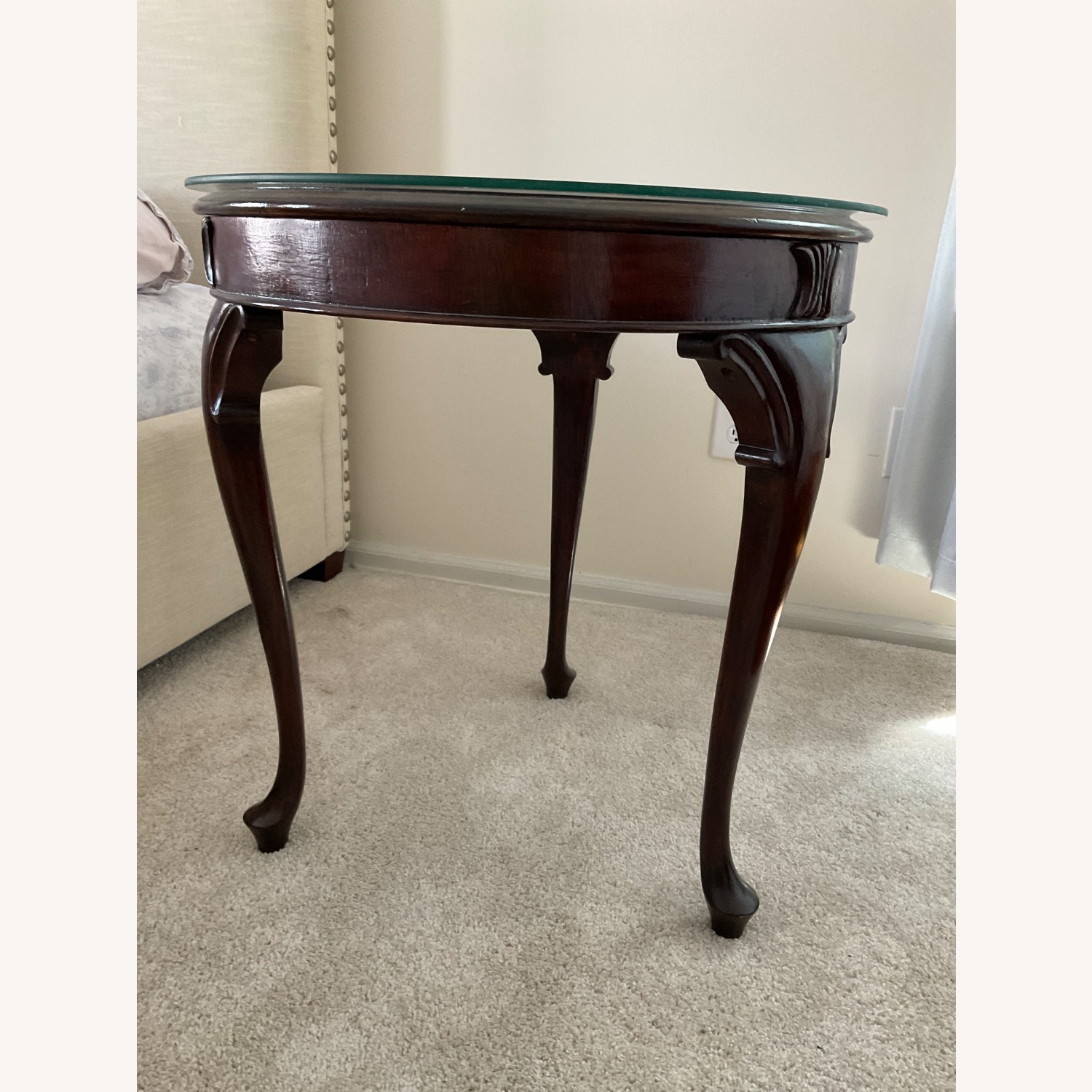 Dark Brown Wood Side Table - image-2