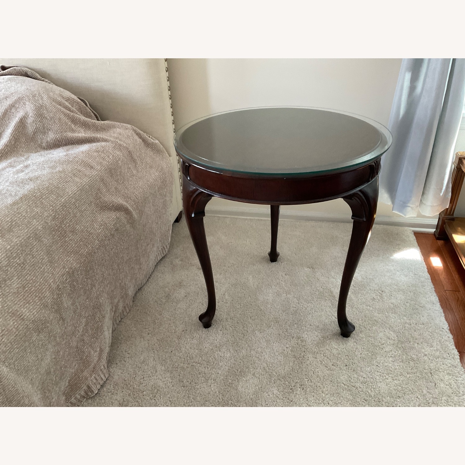 Dark Brown Wood Side Table - image-3