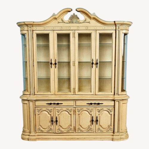 Used Vintage/Antique White Wood Formal Breakfront for sale on AptDeco