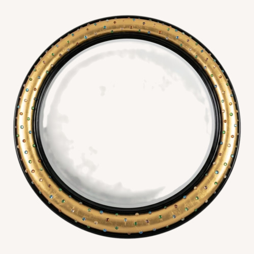 Used 5-Foot Round Mirror Gold & Jewel Embellished for sale on AptDeco