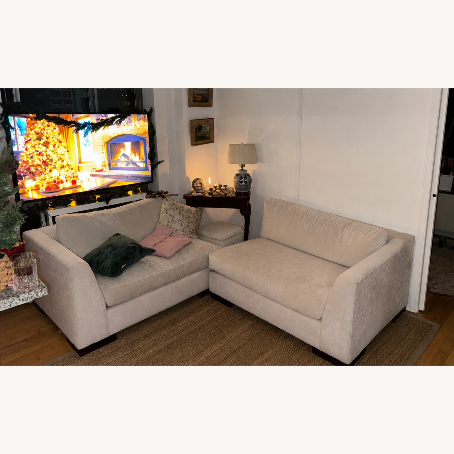 Light Gray Fabric 2 Piece Sectional - image-3