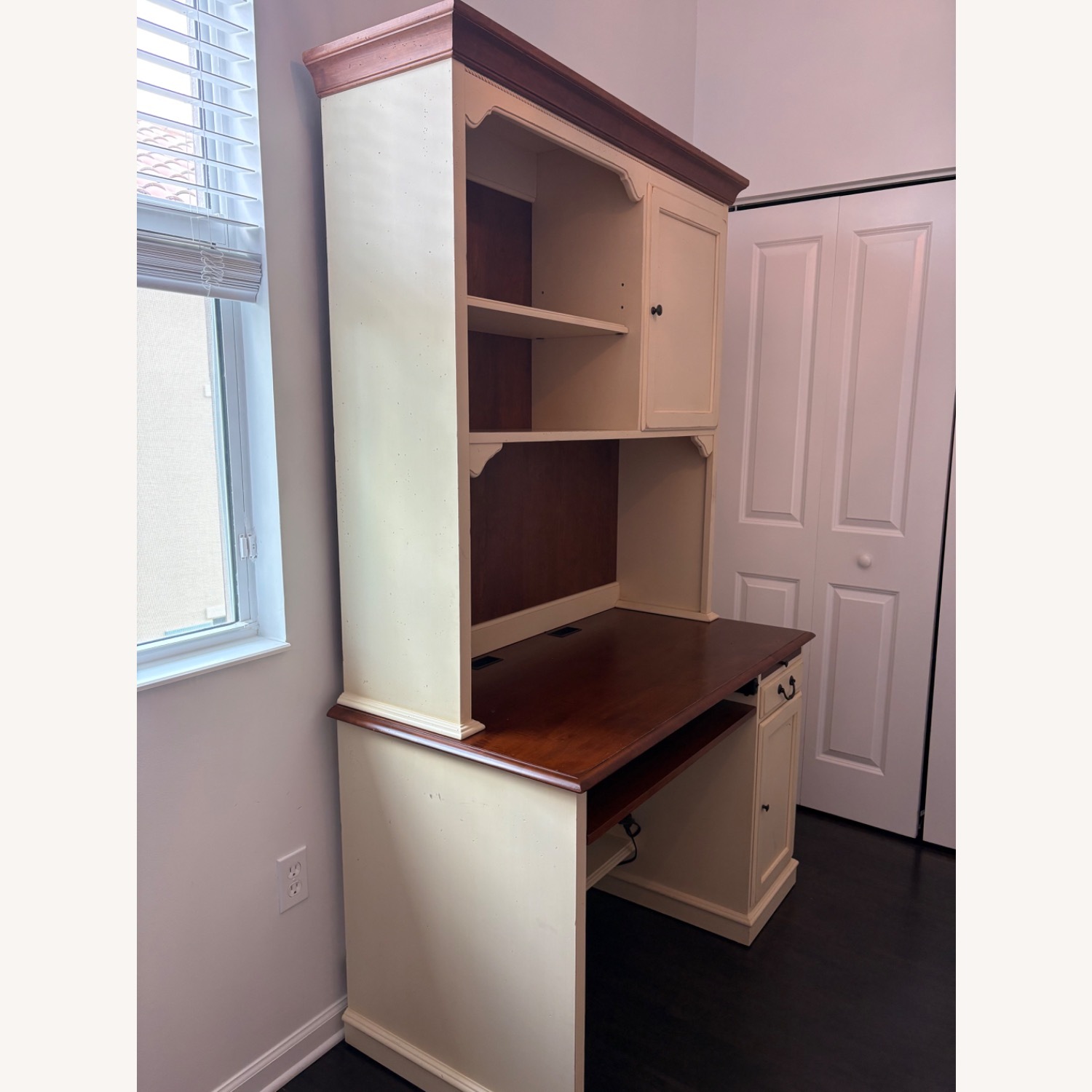 Ethan Allen Country Desk and Hutch - image-2