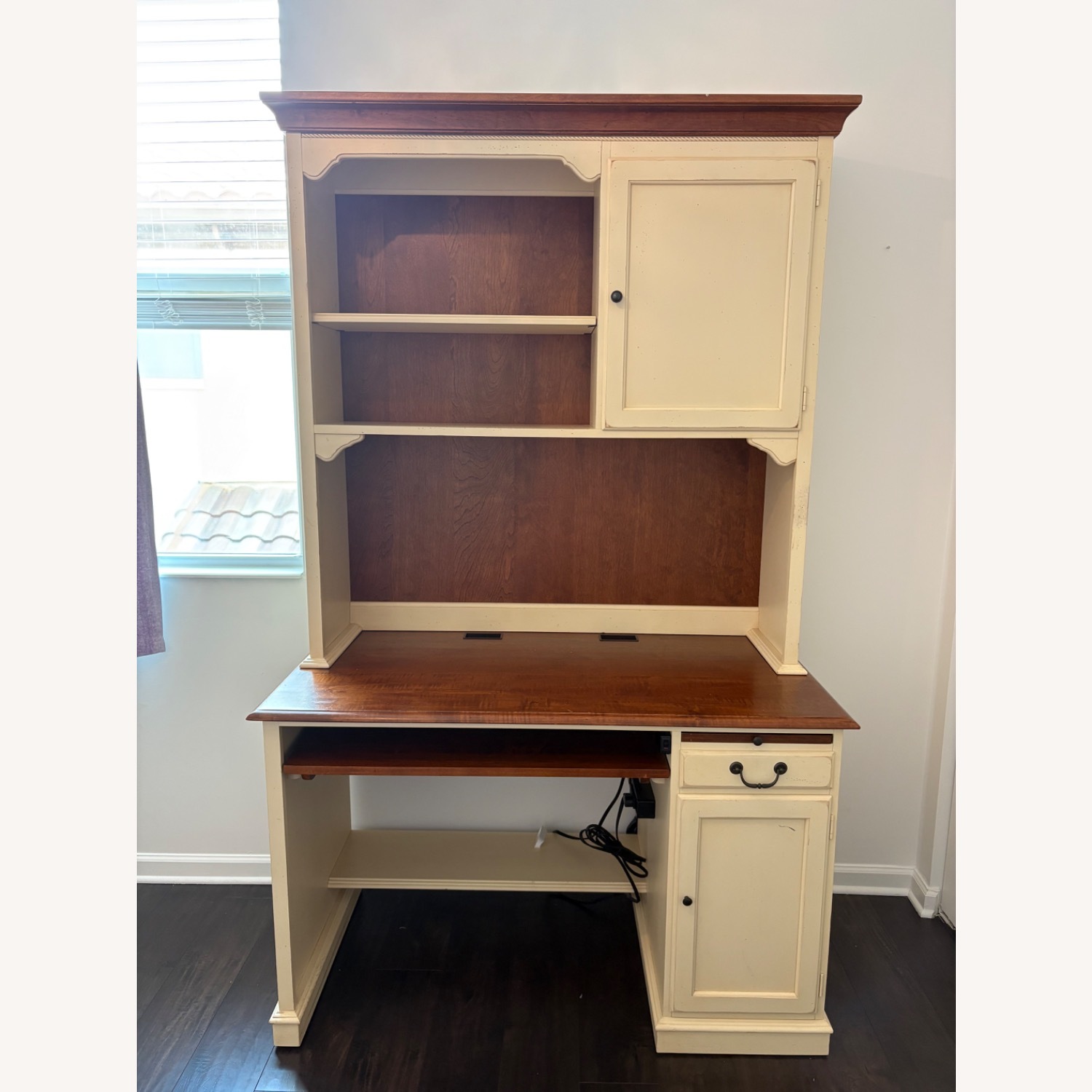 Ethan Allen Country Desk and Hutch - image-1