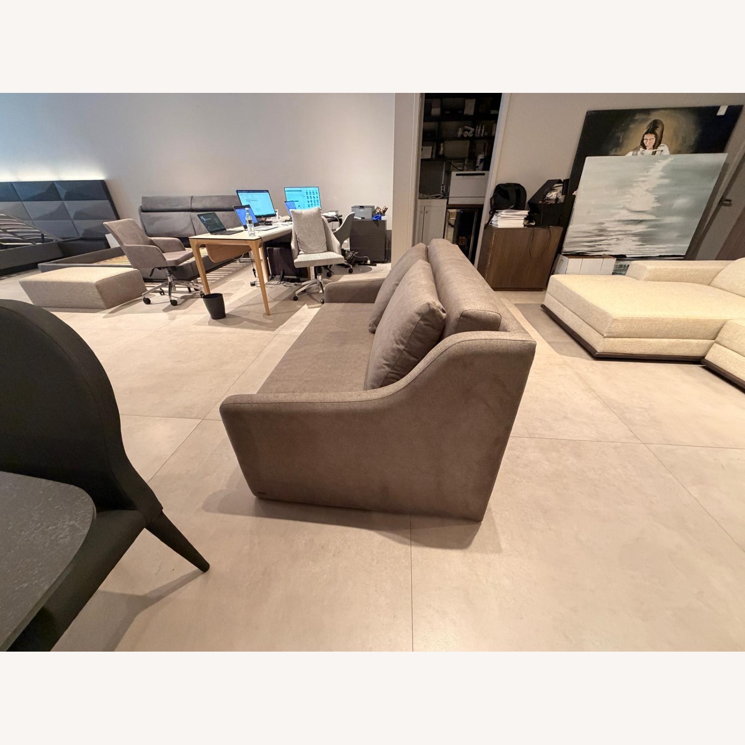 Lazzoni Dante Light Brown Fabric Sleeper Sofa - image-2