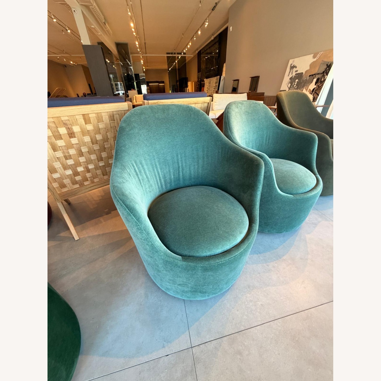 Lazzoni Ena Armchair Green Fabric Accent Chairs - image-5