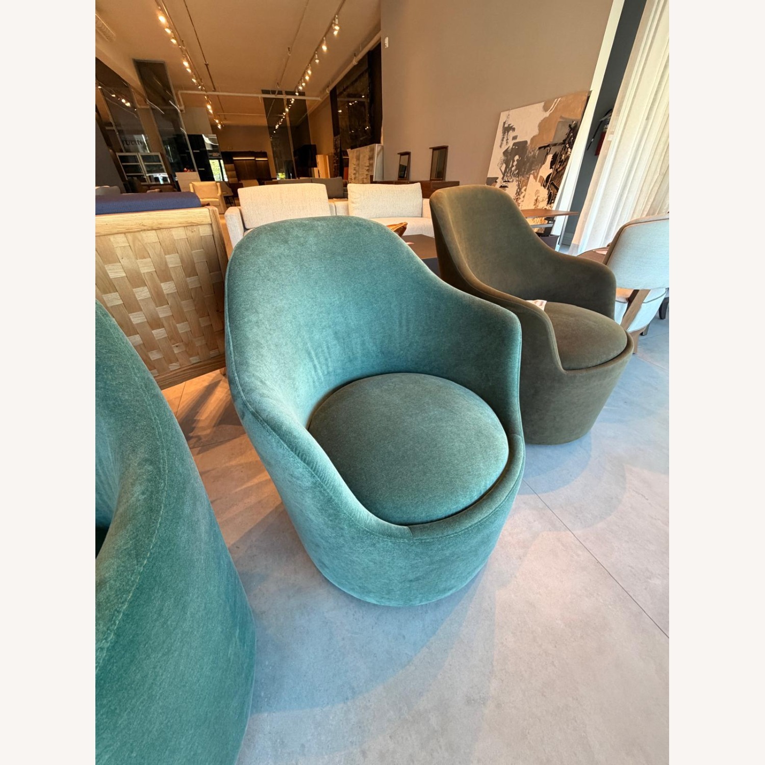 Lazzoni Ena Armchair Green Fabric Accent Chairs - image-3