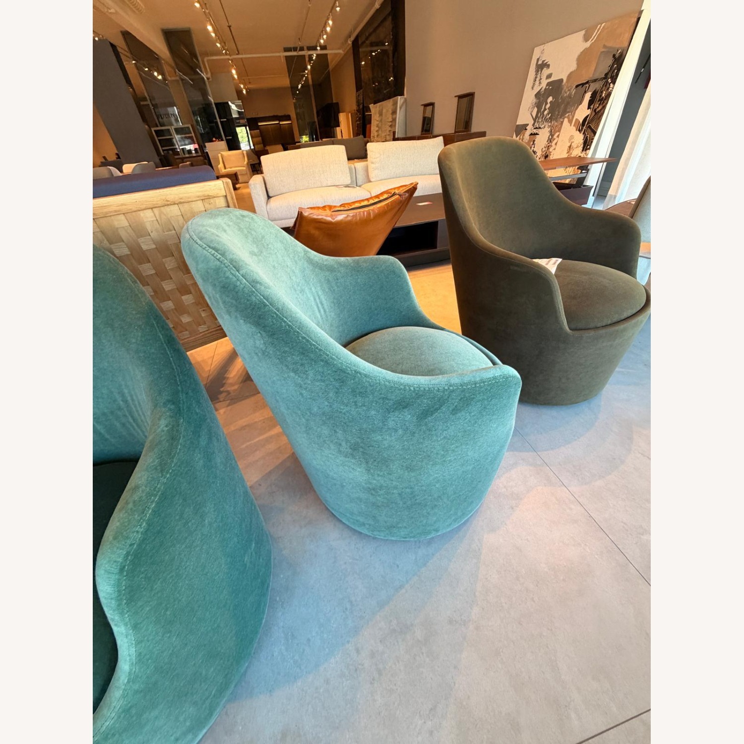 Lazzoni Ena Armchair Green Fabric Accent Chairs - image-4