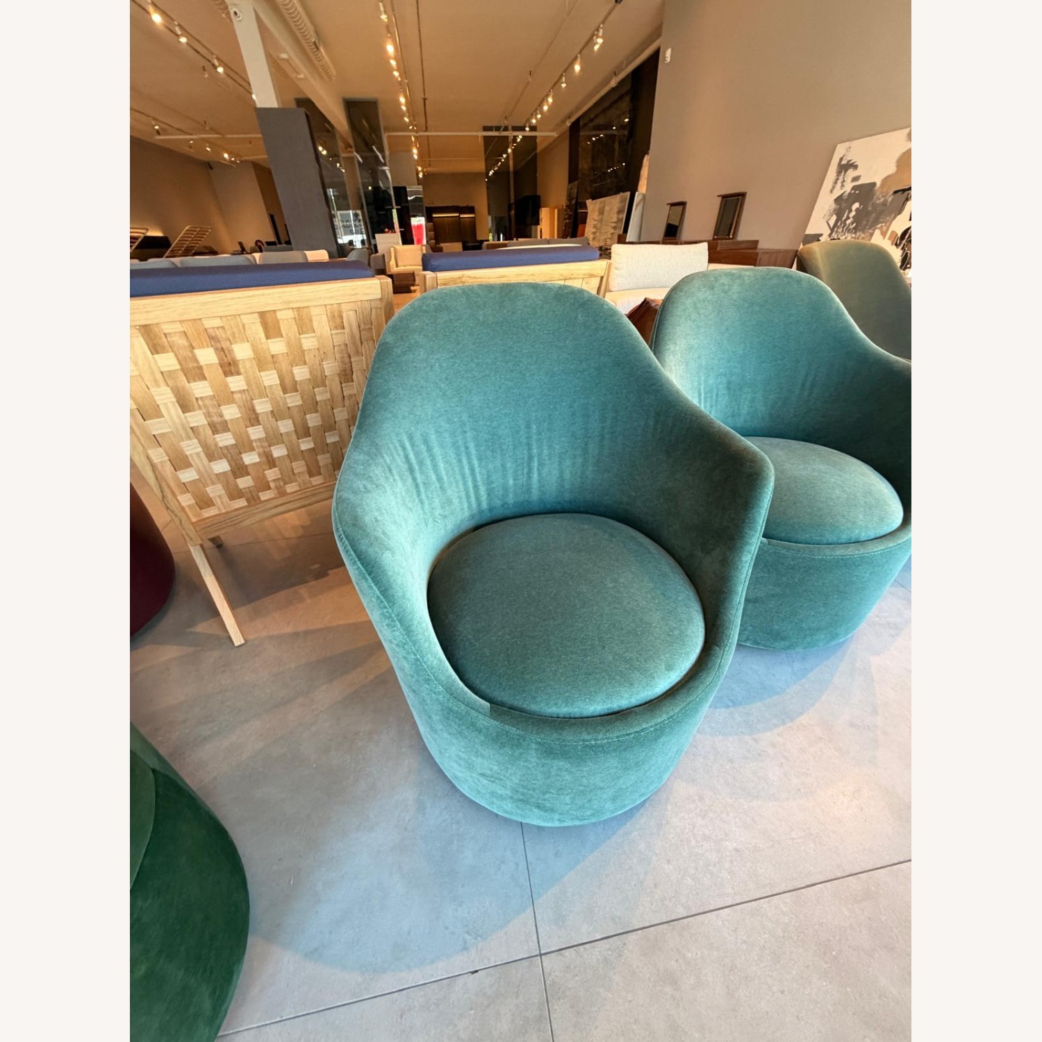 Lazzoni Ena Armchair Green Fabric Accent Chairs - image-2