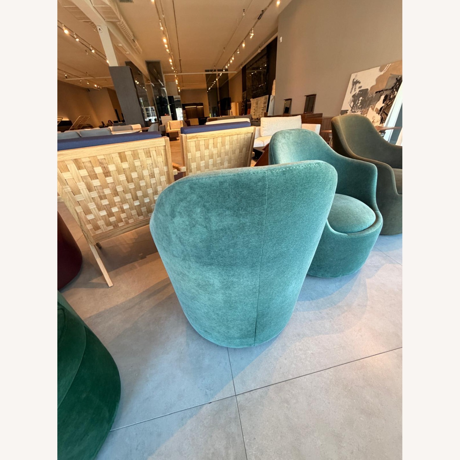 Lazzoni Ena Armchair Green Fabric Accent Chairs - image-6