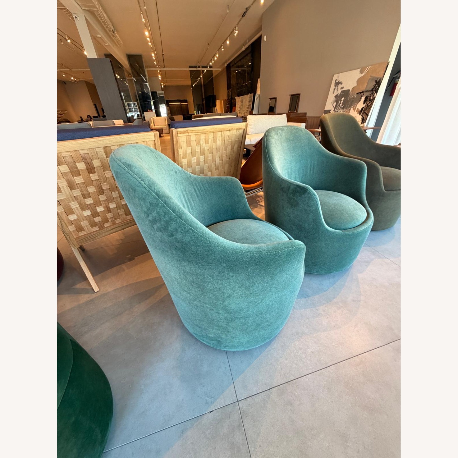 Lazzoni Ena Armchair Green Fabric Accent Chairs - image-7