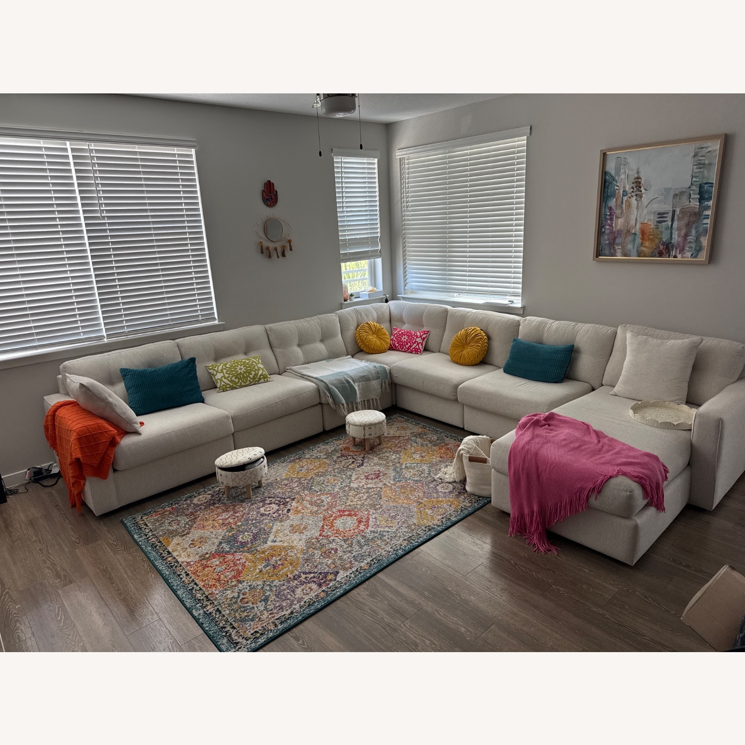 Rooms To Go Natural Fabric 3+ Piece Sectional - image-2