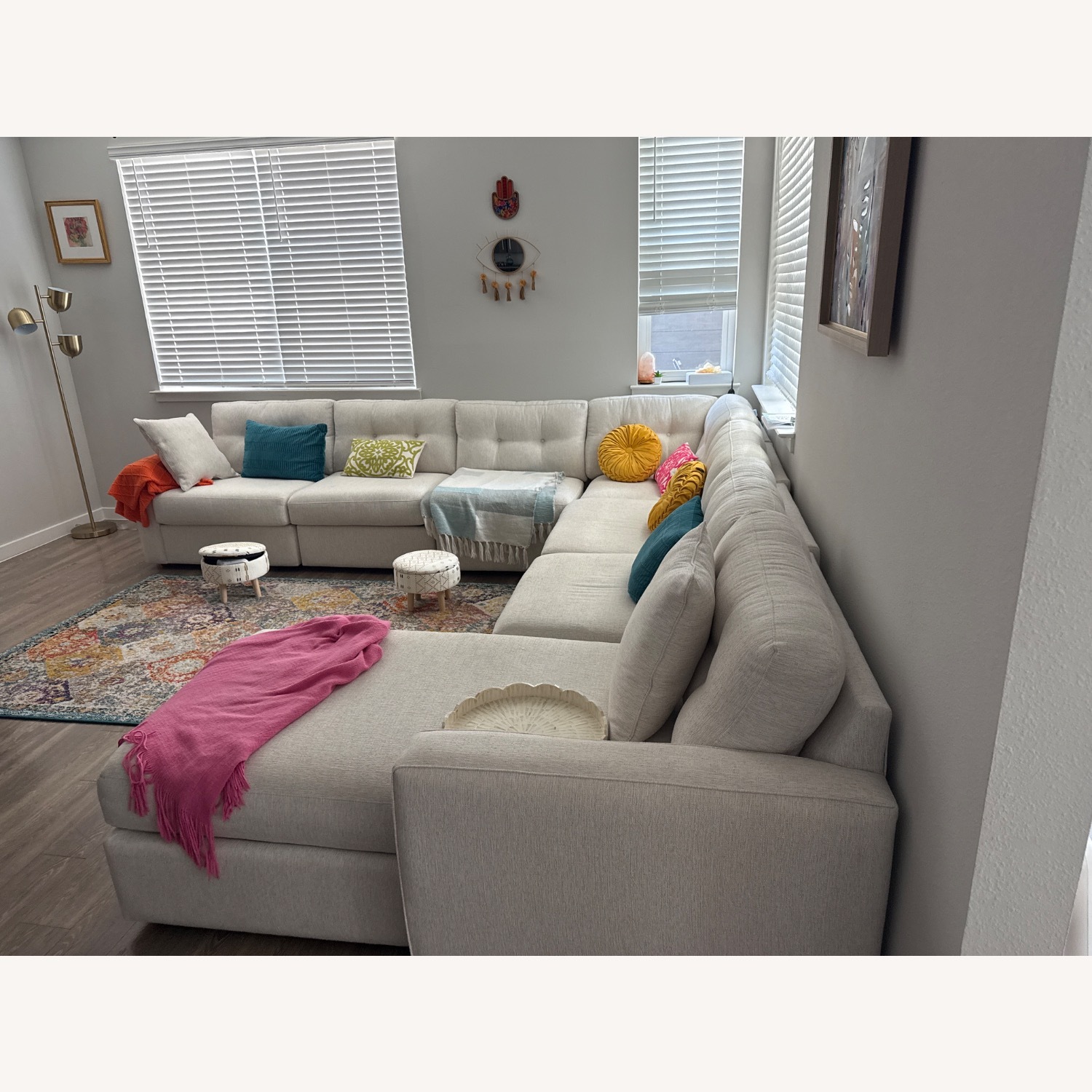 Rooms To Go Natural Fabric 3+ Piece Sectional - image-3