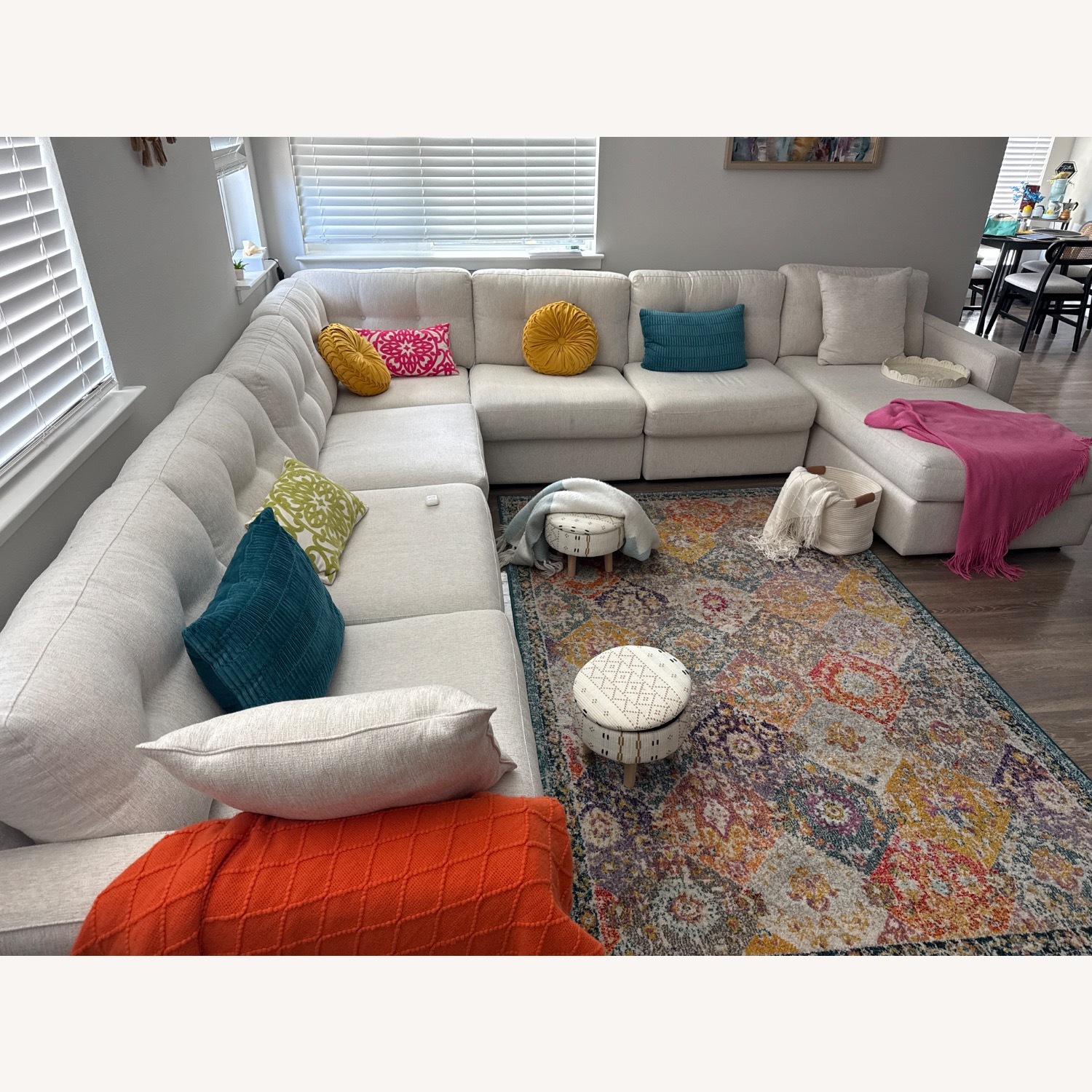 Rooms To Go Natural Fabric 3+ Piece Sectional - image-5