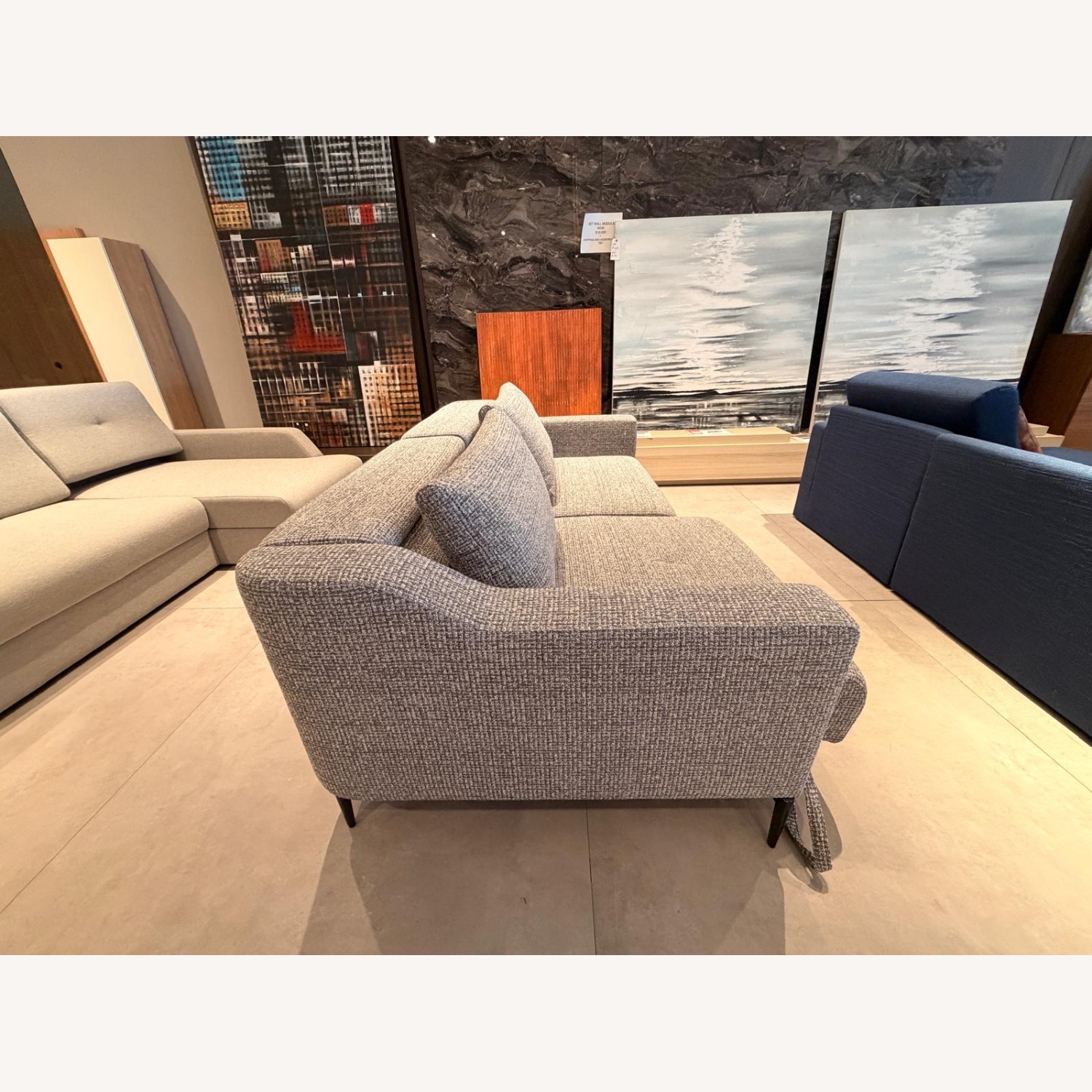 Lazzoni Milda Light Gray Fabric 2 Seater Sofa - image-7