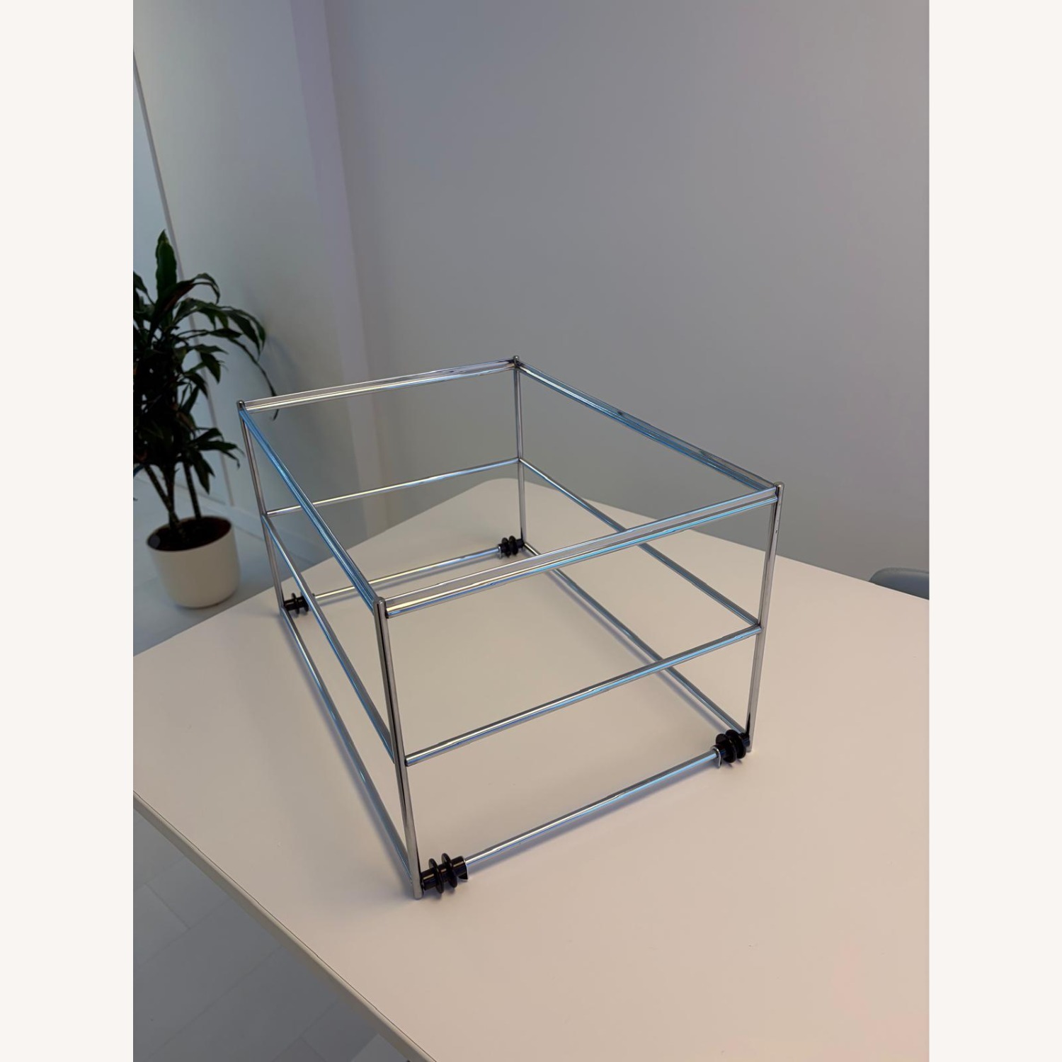USM Modular Furniture Silver Metal Media Storage - image-2
