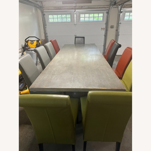 Used Arhaus Tuscany Light Gray Wood Dining Table for sale on AptDeco