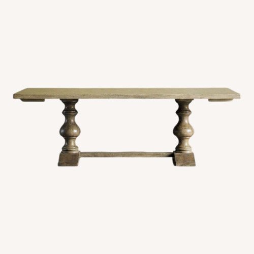 Used Arhaus Tuscany Light Gray Wood Dining Table for sale on AptDeco