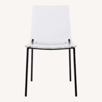 CB2 Black Glass Dining Chairs