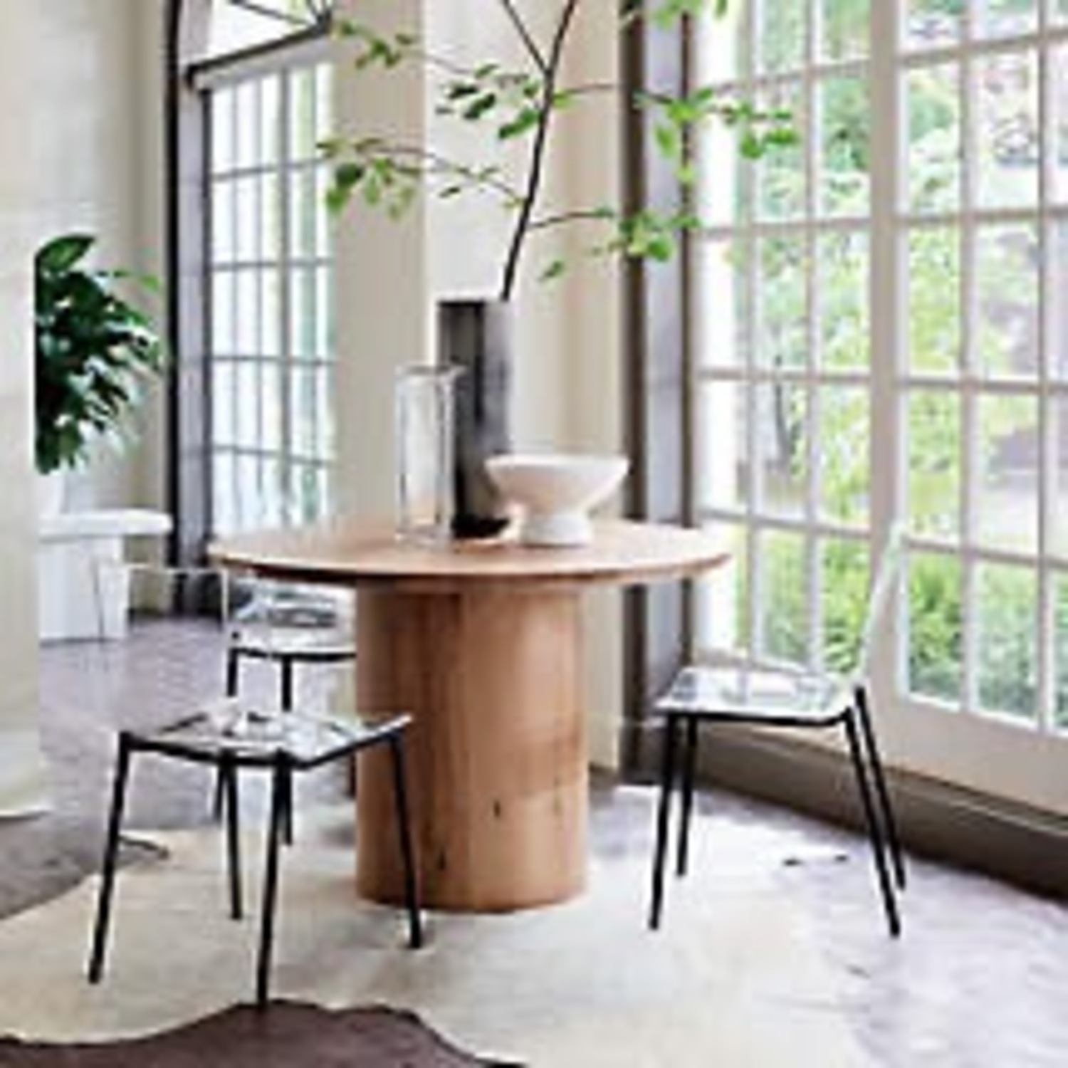 CB2 Black Glass Dining Chairs - image-3