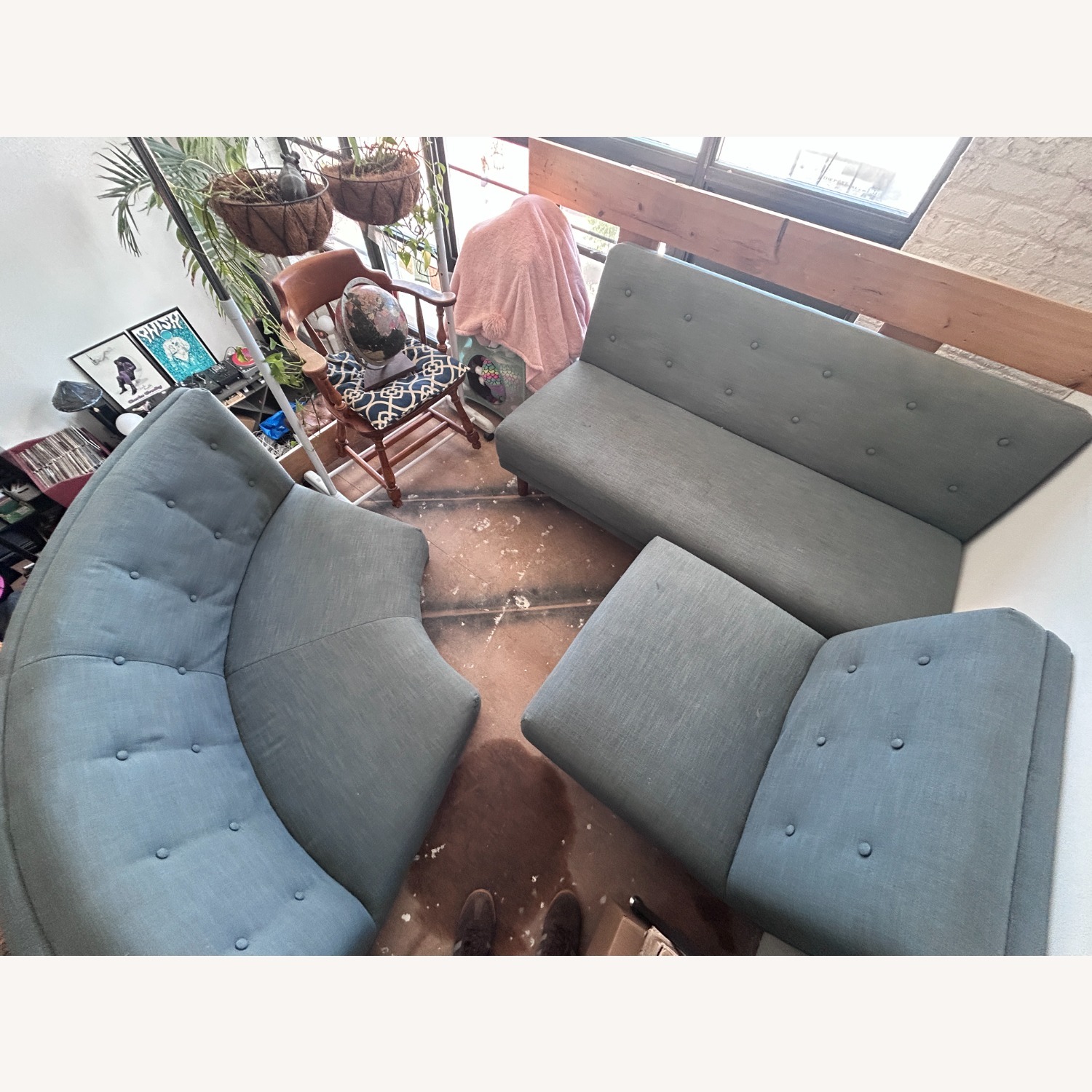 West Elm Rounded Retro Fabric 3+ Piece Sectional - image-1