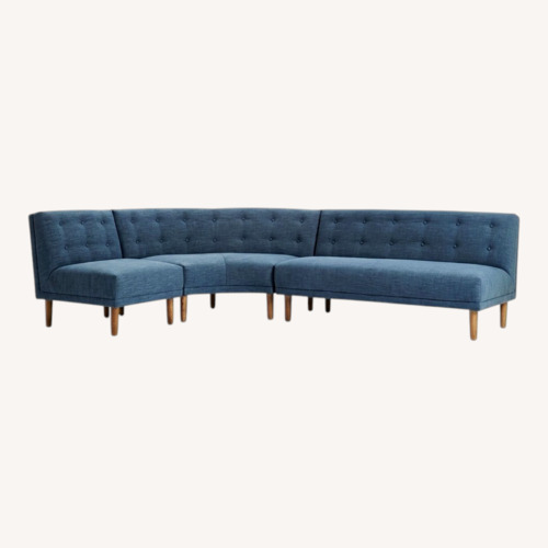Used West Elm Rounded Retro Fabric 3+ Piece Sectional for sale on AptDeco