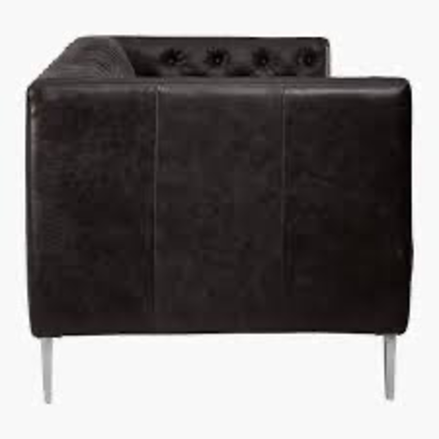 CB2 Black Leather 3+ Seater Sofa - image-3