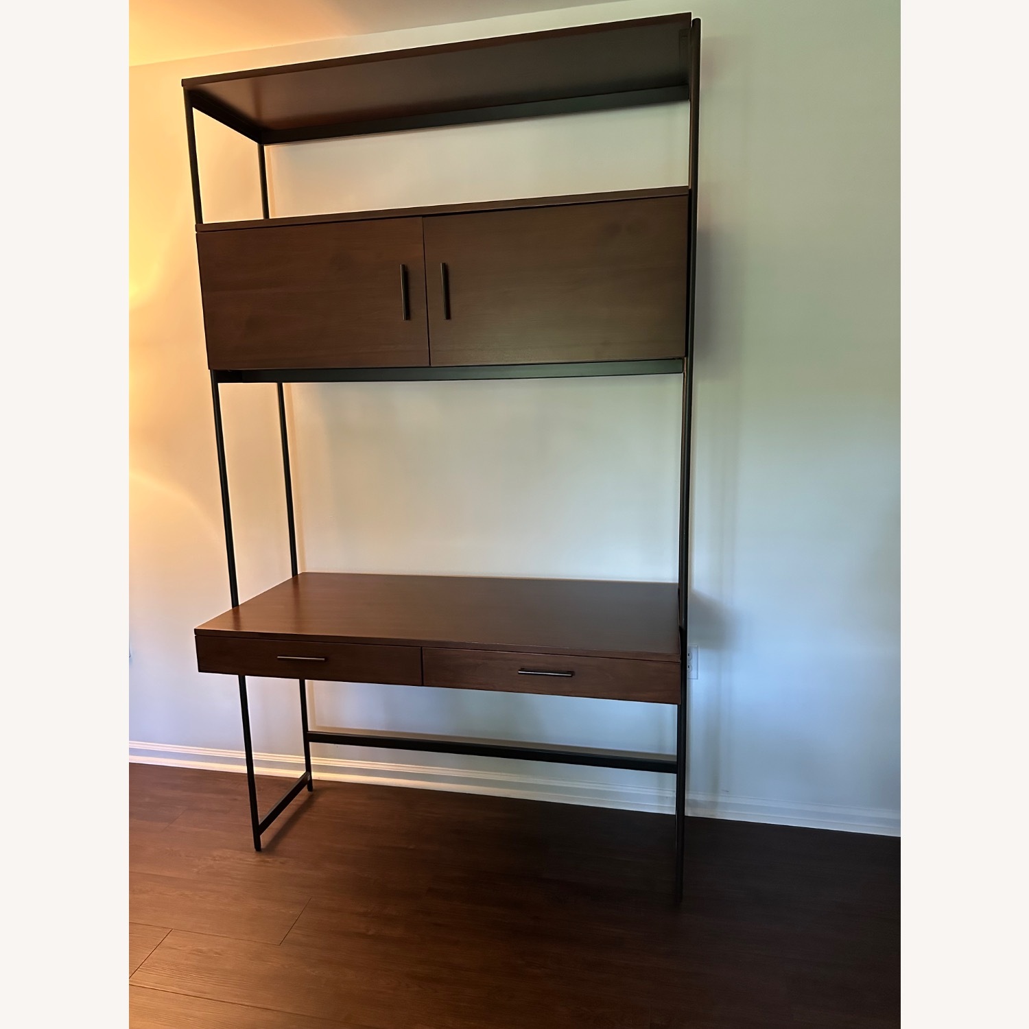 West Elm Dark Brown Wood Wall Unit - image-1