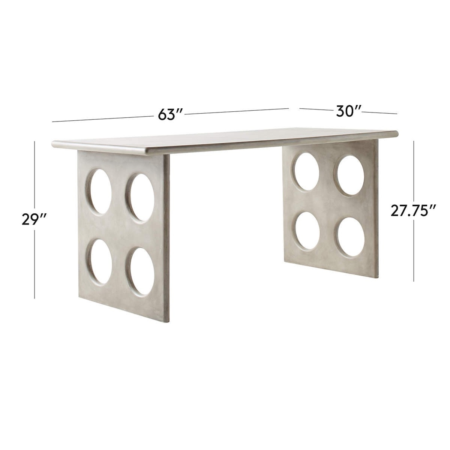 CB2 Otto Grey Concrete Desk - image-1