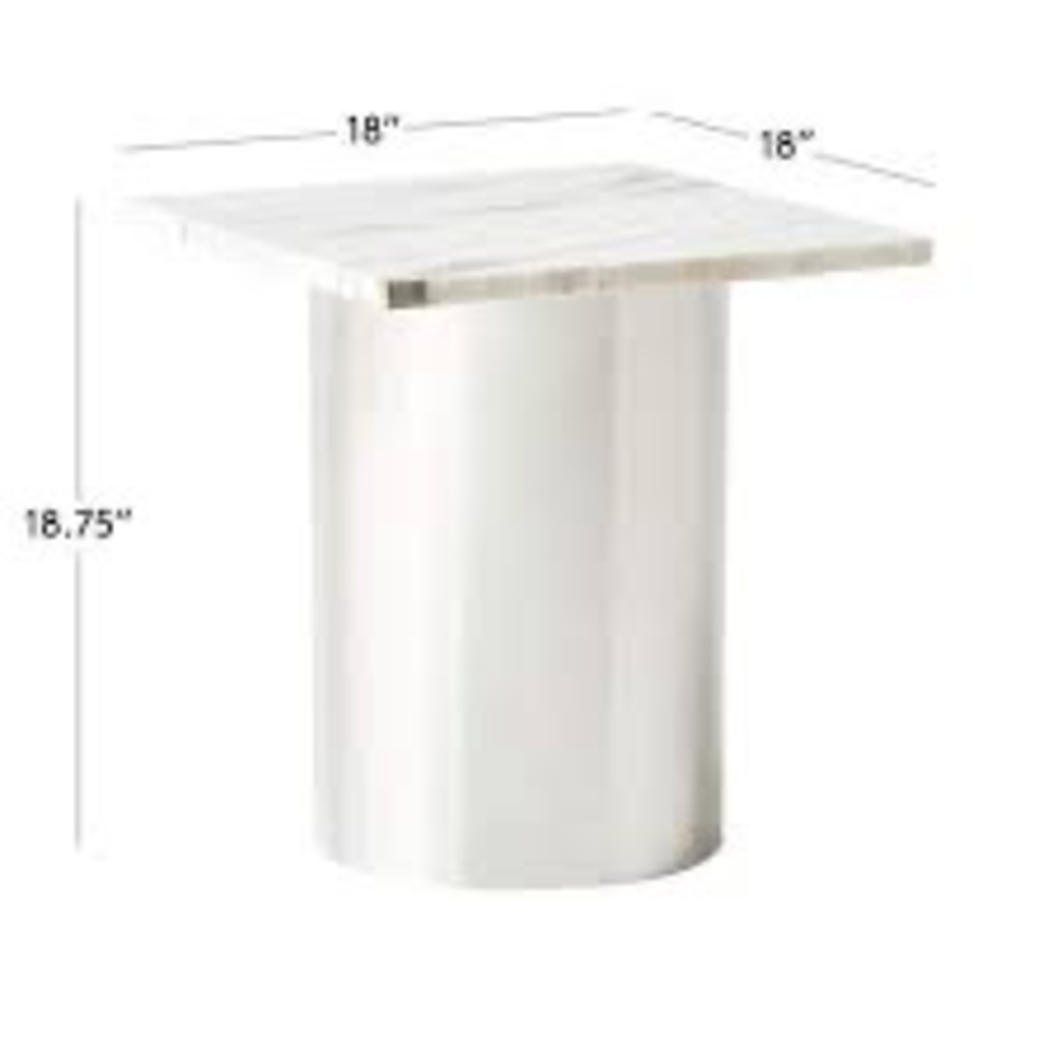 CB2 Luca White Marble Side Table - image-2