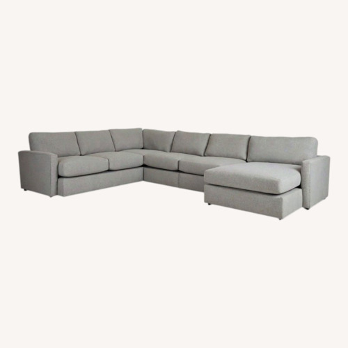Used City Furniture Natural Fabric Sectional + Ottoman for sale on AptDeco