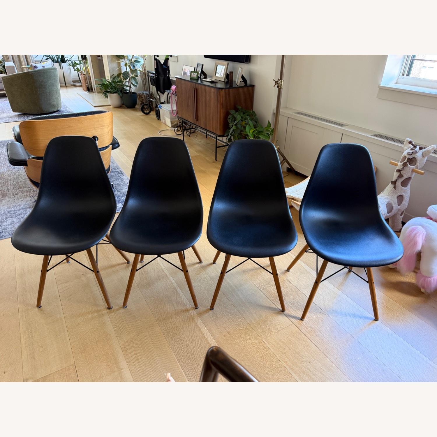 4 Black Herman Miller Eames Chairs - image-2