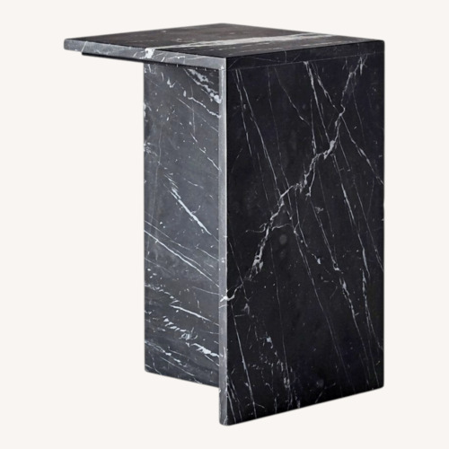 Used CB2 T Black Marble Tall Table for sale on AptDeco