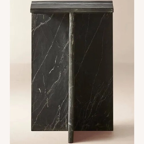 Used CB2 T Black Marble Tall Table for sale on AptDeco