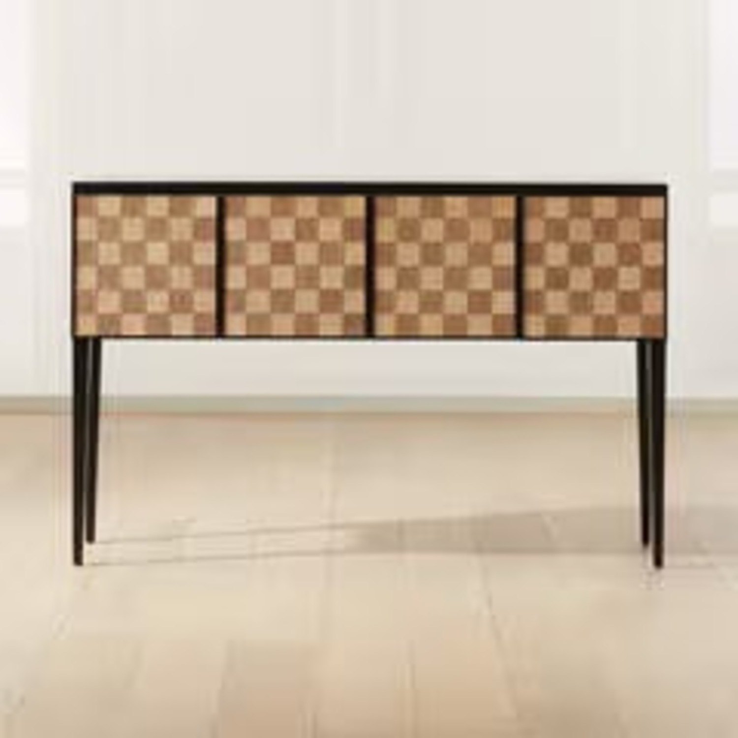 CB2 Chelsea Leather Woven Credenza - image-1