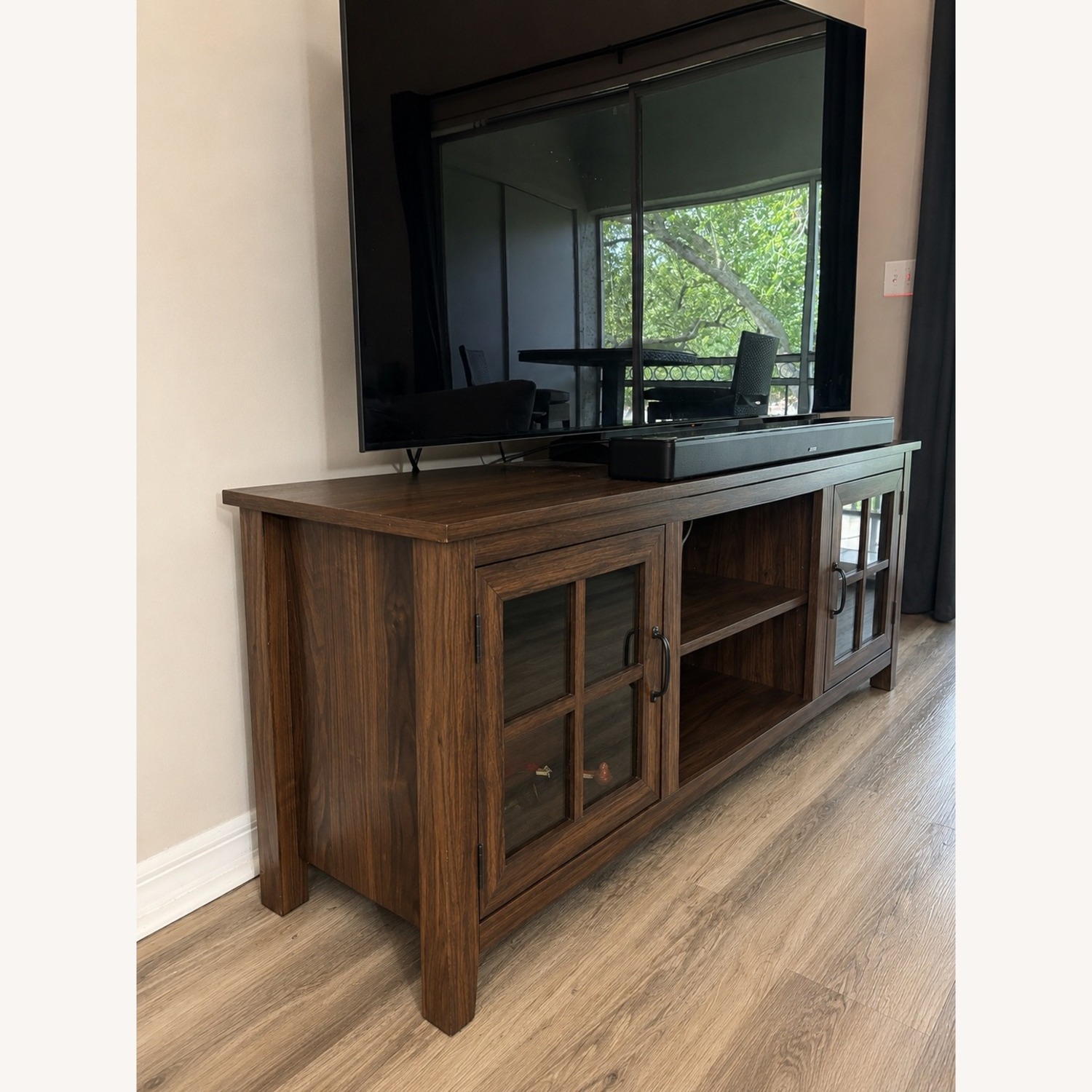 Wayfair Dark Brown Wood Media Storage - image-1