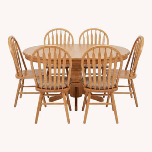 Used Natural Wood Dining Set for sale on AptDeco