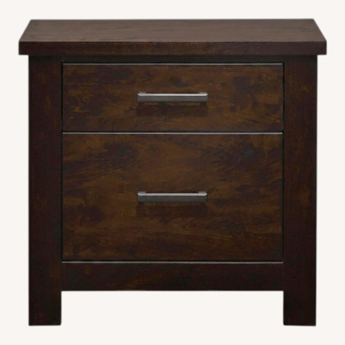 Used Jordan's Furniture Dark Brown Wood Nightstand for sale on AptDeco