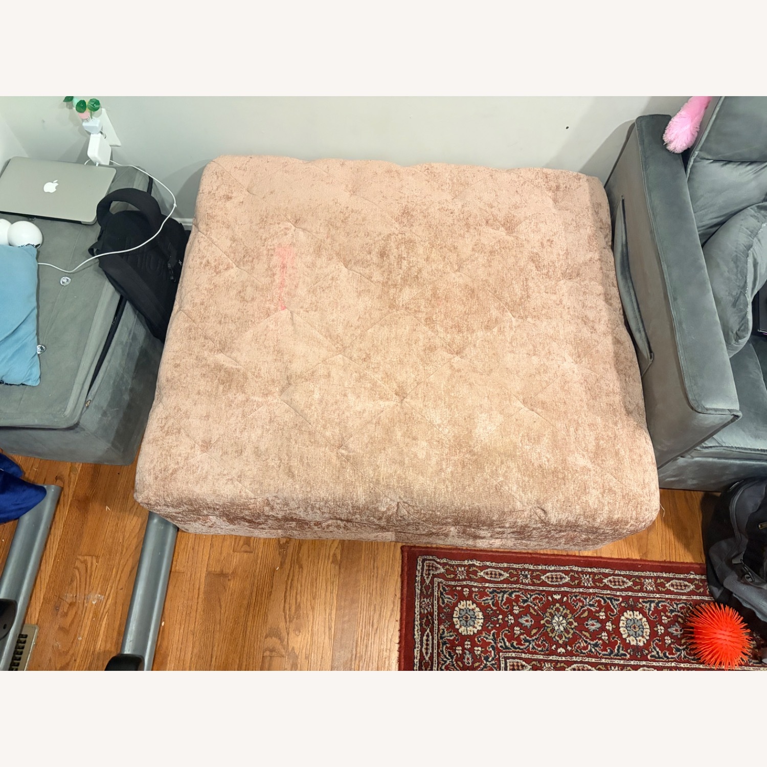 Value City Furniture Pink Ottoman - image-2
