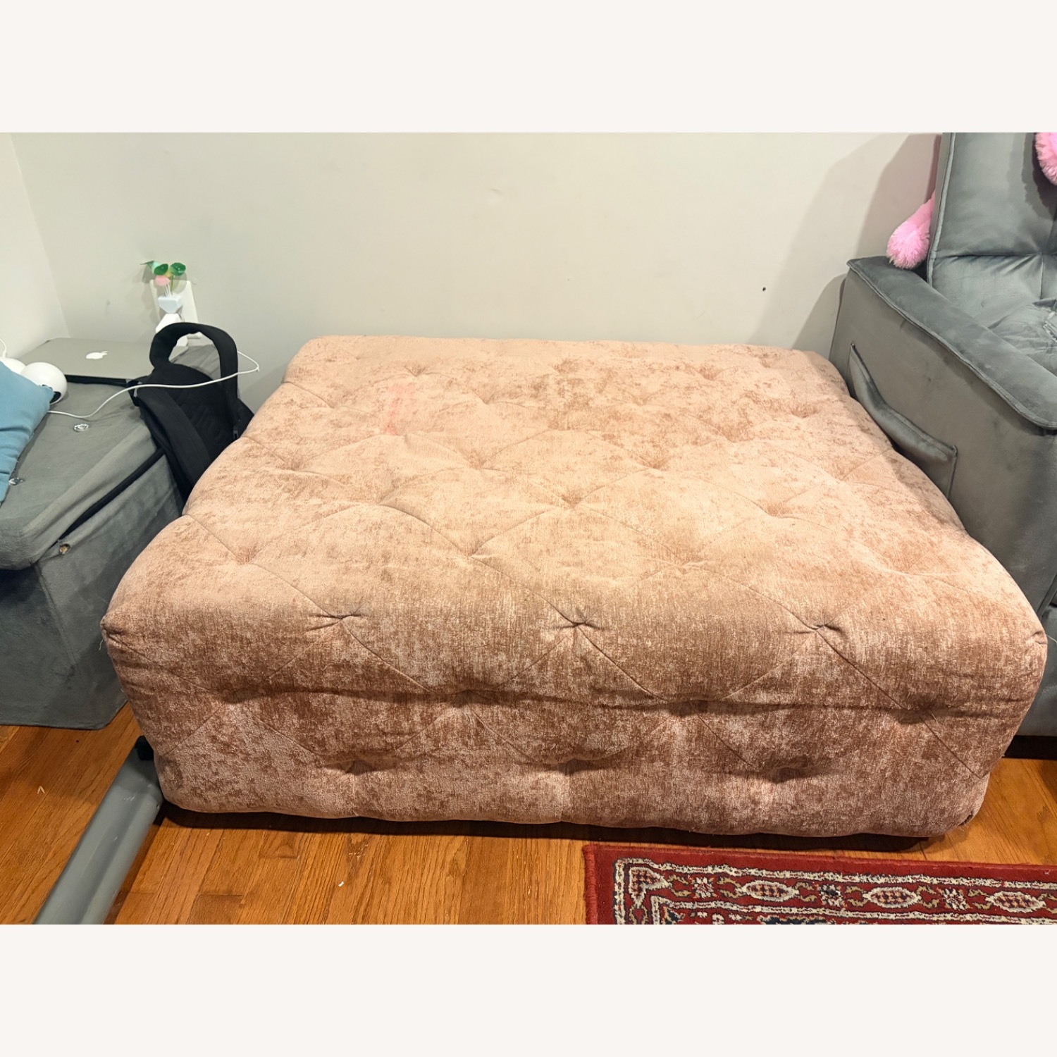 Value City Furniture Pink Ottoman - image-1