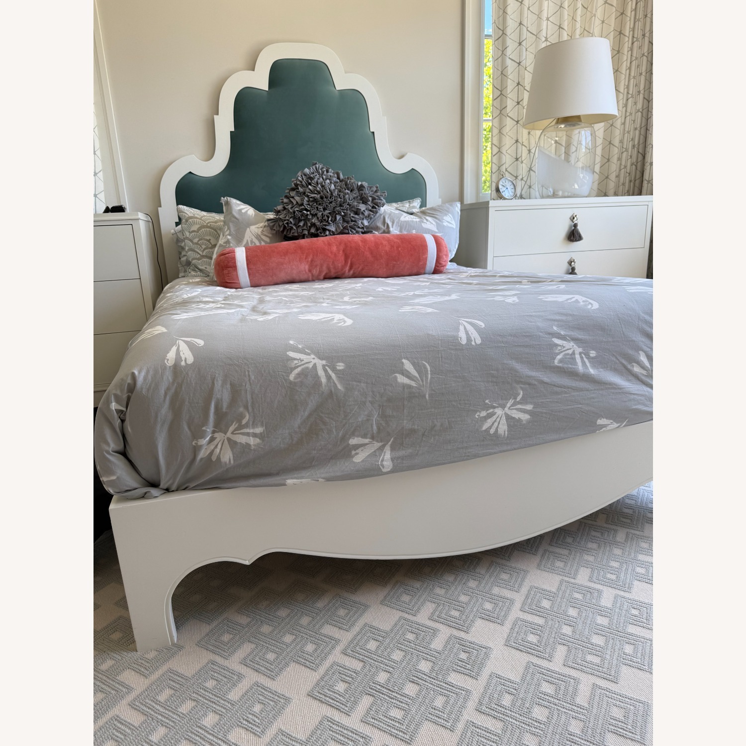 Taylor Made Custom Furniture White Wood Queen Bed - image-2
