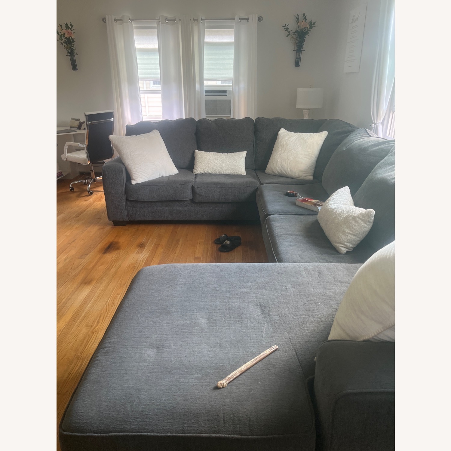 Raymour & Flanigan Dark Gray 3+ Piece Sectional - image-4