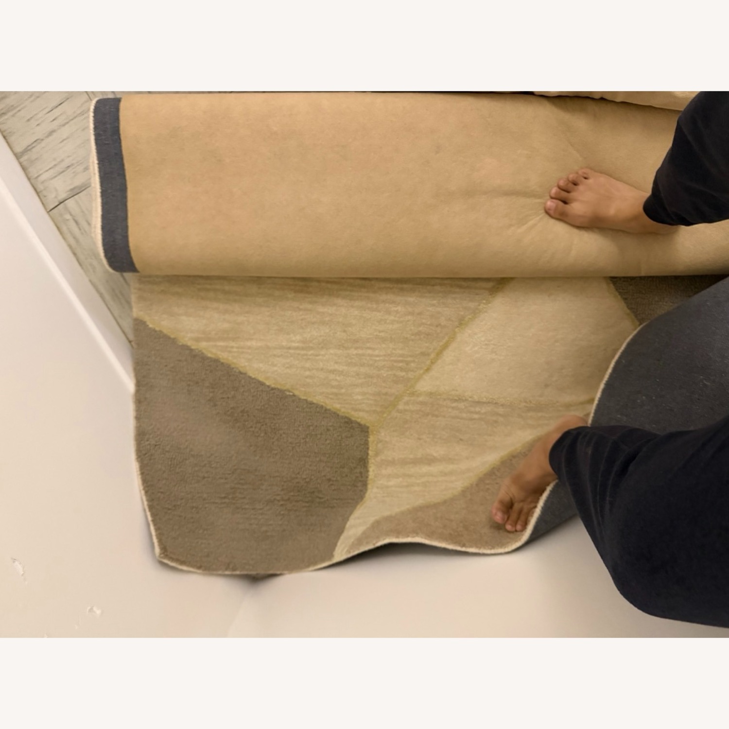 West Elm Triangle River Rock Wool Rug 5' x 8' - image-2