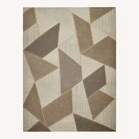West Elm Triangle River Rock Wool Rug 5' x 8'