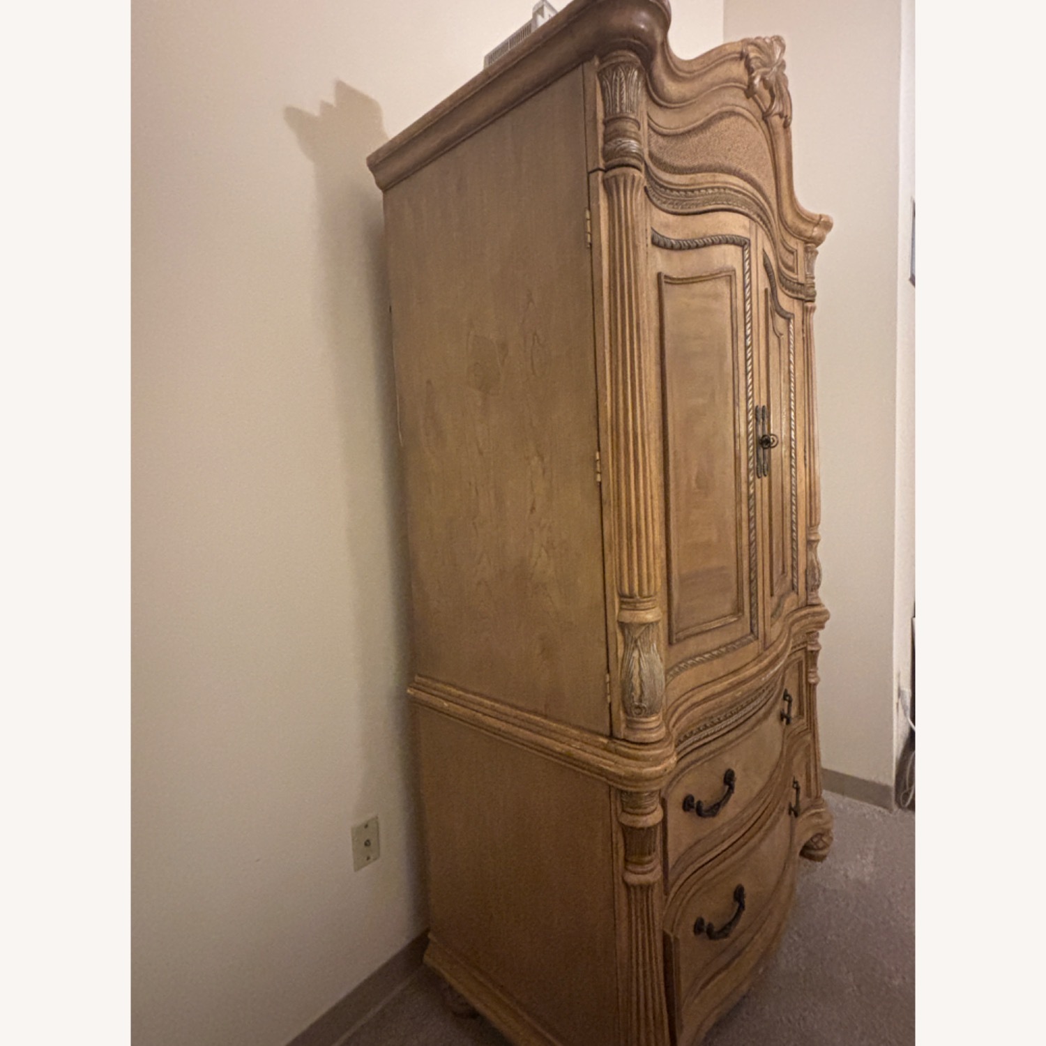 Light Brown Wood Armoire - image-5