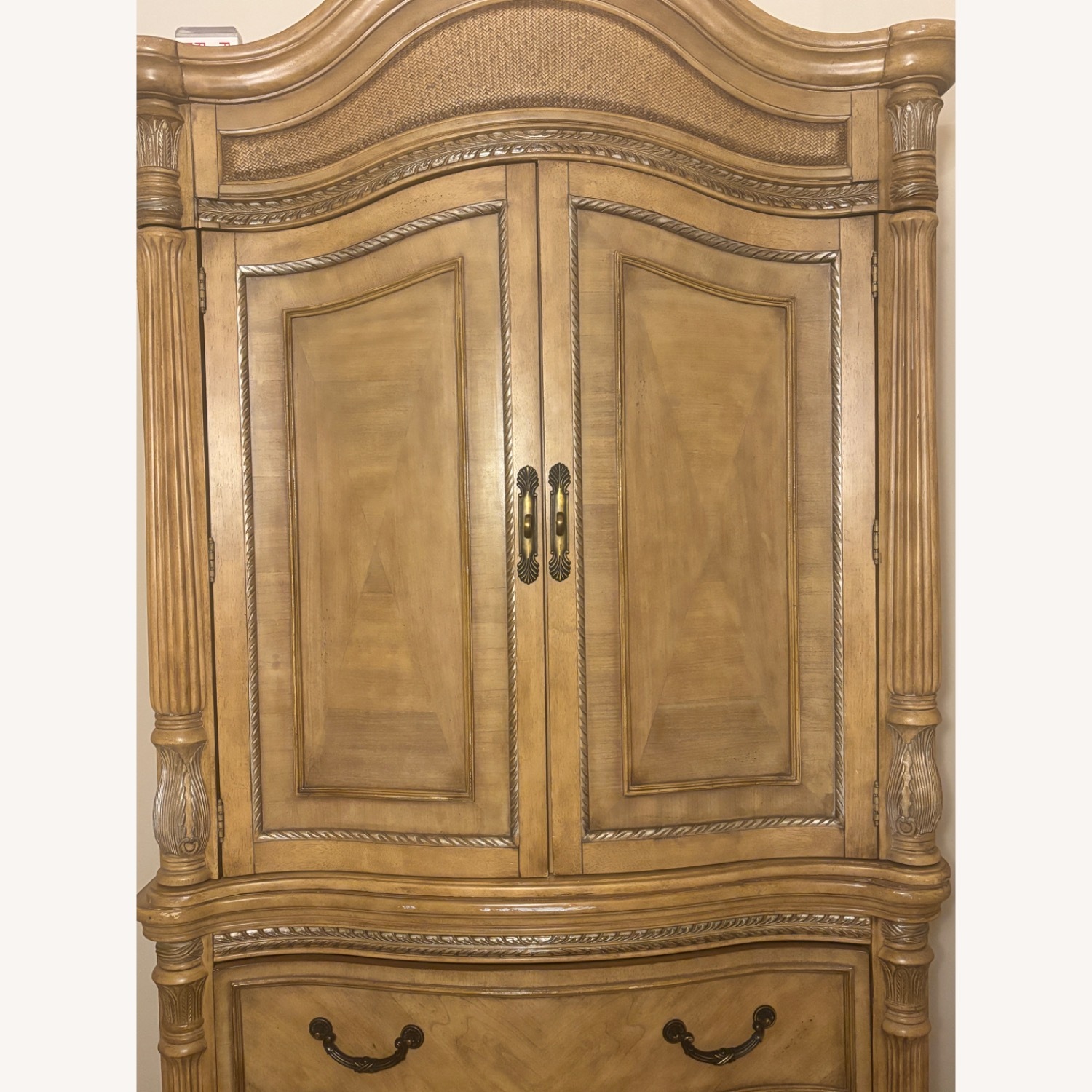 Light Brown Wood Armoire - image-2