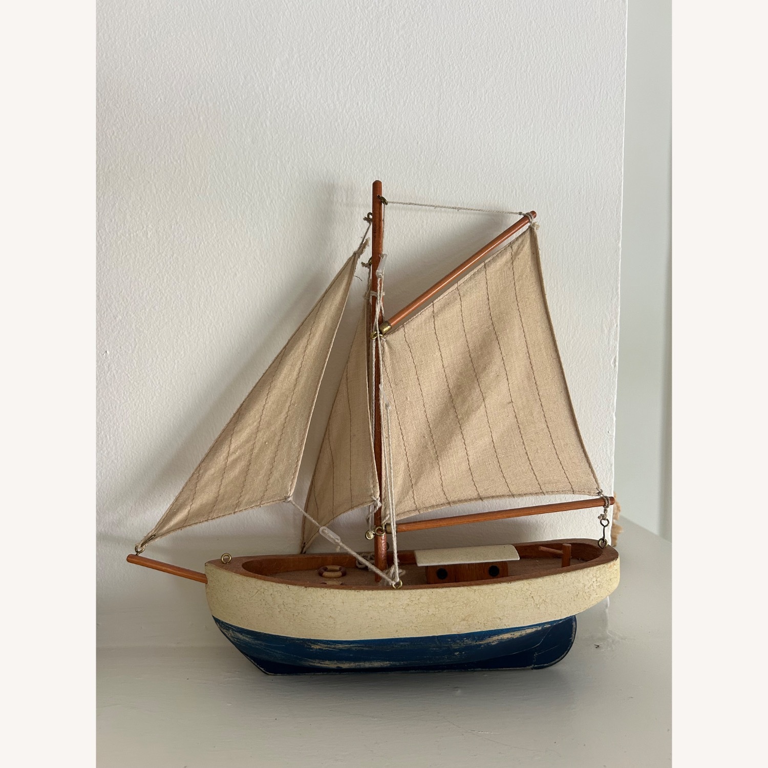 Vintage Wooden Sail Boat - image-2