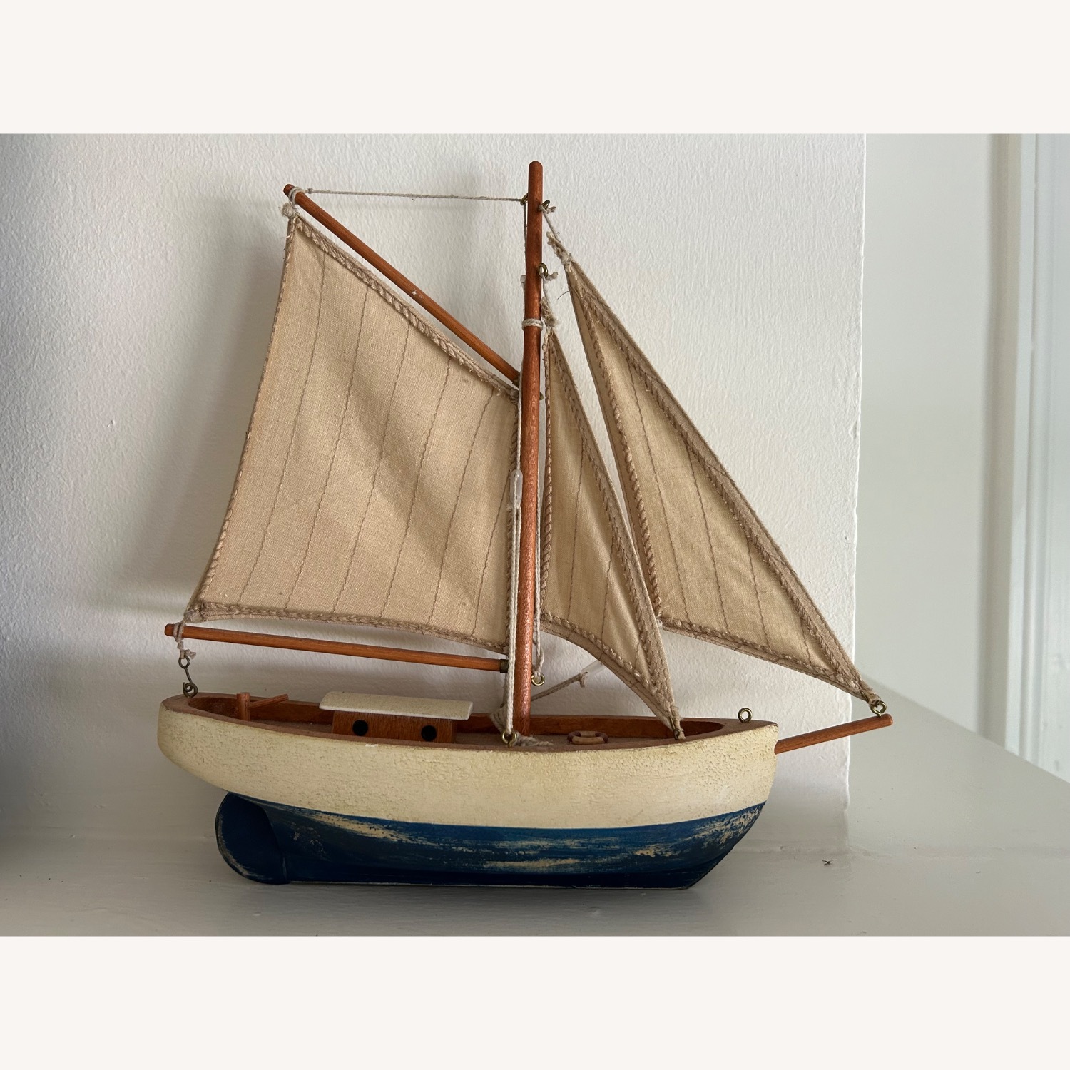 Vintage Wooden Sail Boat - image-3